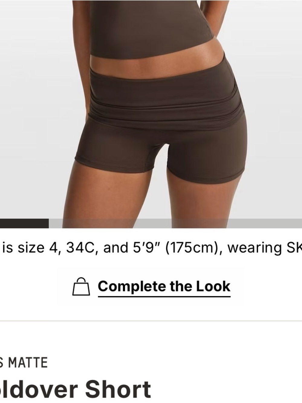 SKIMS Matte Foldover Shorts in Brown